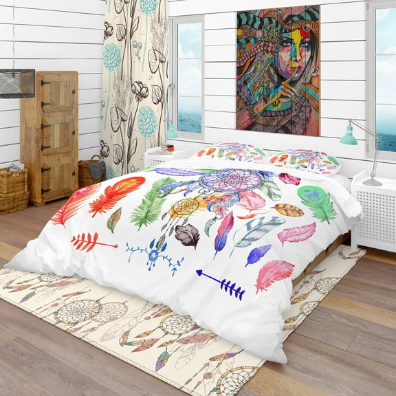 Designart 'Indian Dream Catcher' Southwestern Duvet Cover Set