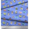 thumbnail image 2 of Soimoi Blue Cotton Voile Fabric Cupcakes Food Print Fabric by the Yard 42 Inch Wide, 2 of 3