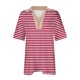 thumbnail image 4 of Tops Cortos para las Mujeres Blusas Impresas Manga Corta Turndown Collar Camiseta, Tops de Blusa para las Mujeres Casual, 4 of 5