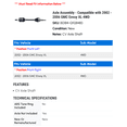 thumbnail image 2 of Axle Assembly - Compatible with 2002 - 2006 GMC Envoy XL 4WD 2003 2004 2005, 2 of 2