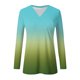 thumbnail image 5 of Camisetas de Manga Larga de las Mujeres Impresión de la Moda Casual V-Cuello Suelto Ajuste, Poliéster para Todas las Estaciones Diario Y Fiesta, 5 of 9