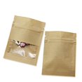 thumbnail image 1 of Bolsas de almacenamiento de papel Kraft PABCK con ventana transparente, paquete de 100, 1 of 4