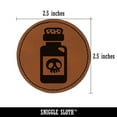 thumbnail image 2 of Poison Potion Bottle 2.5" Faux Leather Round Engraved Iron-On Patch - Brown, 2 of 6