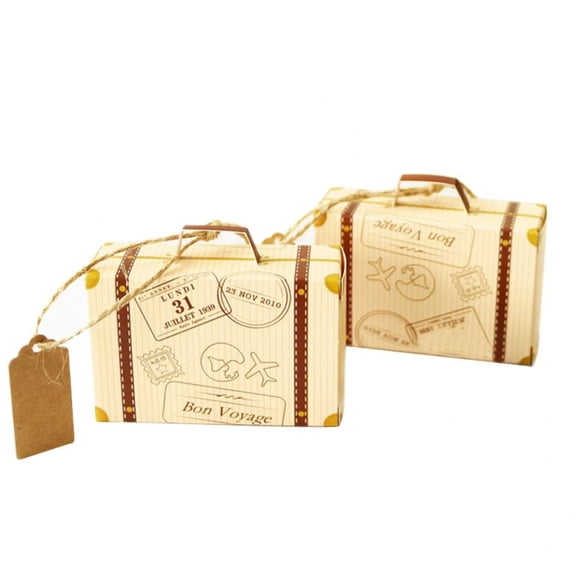 vlrwzc 2PCS Creative Mini Suitcase Design Candy Box Candy Packaging Carton Chocolate Box Wedding Gift Box with Card for Event Party