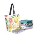 thumbnail image 2 of FORMRS Womens Canvas Tote Bag with Zipper Inner Pocket Shoulder Handbag, Candy Lemon, 2 of 7