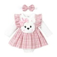 thumbnail image 1 of PatPat Infant Childlike Rabbit Cute Medium Bodysuit Set for Baby Girl, 6-9 Months, 1 of 6
