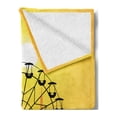 thumbnail image 2 of Ferris Wheel Soft Flannel Fleece Throw Blanket, Silhouette Style Amusement Park and Cityscape Illustration, Cozy Plush for Indoor and Outdoor Use, 60" x 80", Mustard Ginger, by Ambesonne, 2 of 5