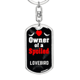 thumbnail image 5 of Lovebird Bird Stainless Steel or 18k Gold Premium Swivel Dog Tag Keychain, 5 of 16