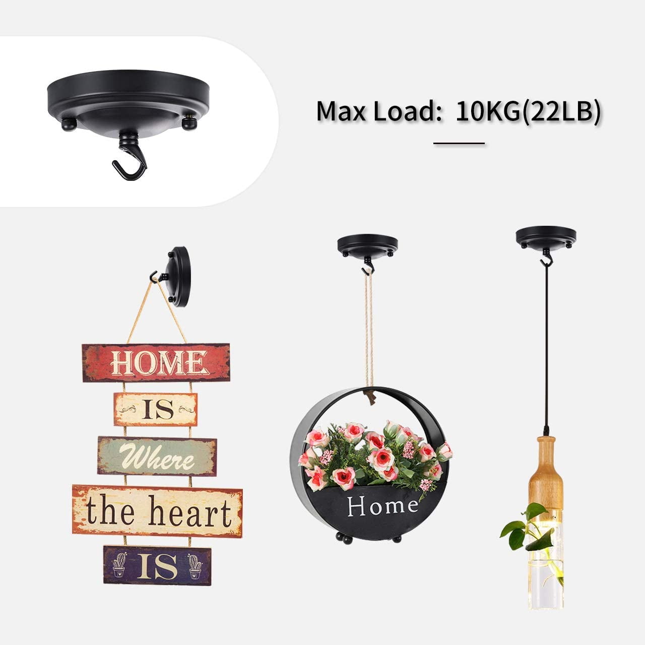 【Clearance】 Light Canopy Kit Black, Upgraded Version Vintage Chandelier