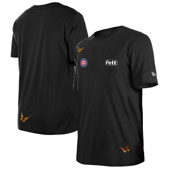 Men's-New Era x Felt  Black Chicago Cubs T-Shirt