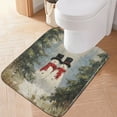 thumbnail image 4 of 2 Piece Bath Mat Set with U-Shaped Toilet Mat and Rectangle Bath Rugs Non Slip Machine Washable Bathroom Mats Moody Snowman Couple, 4 of 7