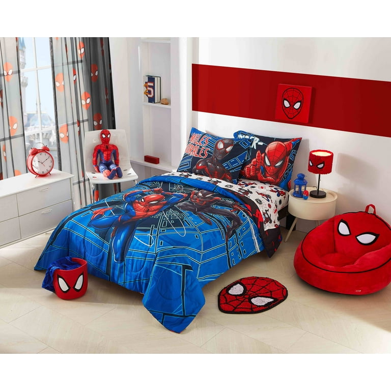 Spiderman Techno City Kids Piece Blue Reversible Comforter and