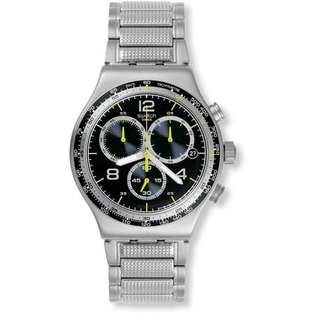 Swatch YVS411G 43mm Silver Steel Bracelet & Case Mineral Men's Watch