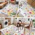 thumbnail image 5 of Area Rug for Living Room, Wildflowers Non-Slip Indoor Large Carpet for Bedroom/Dining Room, Spring Farmhouse Tulip Floral Leaf Wooden Grain Washable Low-Profile Rectangle Floor Runner Rugs - 4 x 6 Ft, 5 of 7