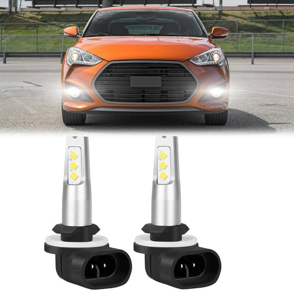 HMCYCI For Hyundai Veloster 2012-2017 881 LED Fog Light Bulbs DRL Lamp Kit 6000K White