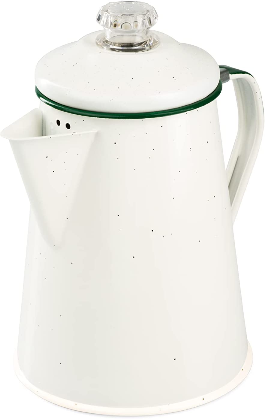 GSI Outdoors Percolator Coffee Pot Enamelware for Brewing Coffee over