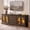Dark Walnut, variant on Lacoo 63'' Vintage-Style TV Stand for TVs Up to 70'' with LED Lights and Outlets, Entertainment Center with Storage Cabinets and Drawers for Living Room, Dark Walnut