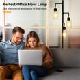 thumbnail image 2 of DRNANLIT 3-Light Industrial Floor Lamp with Clear Glass Shades, Black Standing Floor Lamp with Foot Switch, E26 Base, 67" Tall Floor Lamp for Living Room Bedroom Office, 2 of 7
