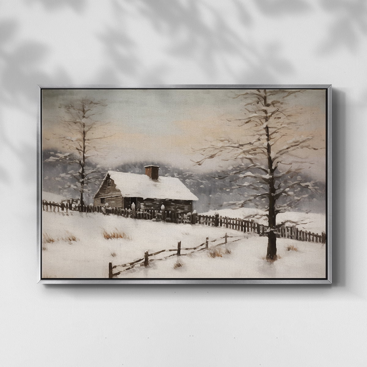 Vintage Landscape-II By Wexford Home Framed in Silver Wood Gallery Wrapped Canvas 25 in. x 37 in.