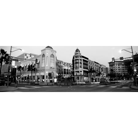 Traffic on the road Rodeo Drive Beverly Hills Los Angeles County California USA Canvas Art - Panoramic Images (6 x