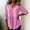 Pink women peplum top a1, variant on Yrmaups Loose Fit 3/4 Sleeve Peplum Top for Women, Casual V Neck Ruffle Blouse, Soft Stretch Tunic for Vacation Office Travel Everyday Outfit, Pink L