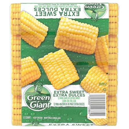 Green Giant Extra Sweet Corn on The Cob, 12 Count Bag (Frozen Vegetables)