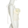thumbnail image 5 of Women Sleeveless 3d Rose Flower See Through Mesh Bustiers Crop Top Aesthetic Tie Shoulder Straps Corsets Camisole Vests Black S, 5 of 5