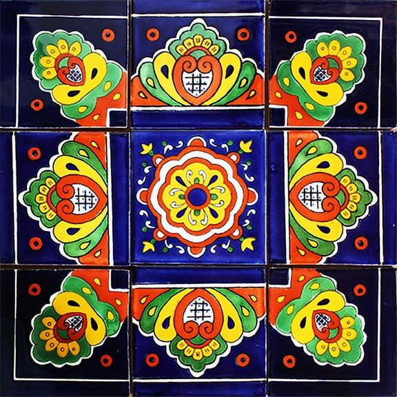 Almenar Mexican Tile Set Backsplash Mural