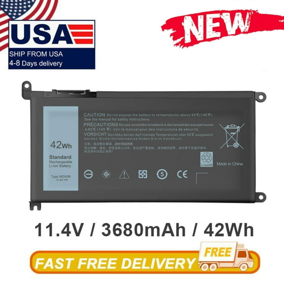 WDX0R Laptop Battery 42Wh 11.4V for Dell Inspiron 15 5000 7000 Series 3CRH3 Fast