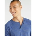 thumbnail image 5 of Free Assembly Men's Cozy Raglan Henley Shirt with Long Sleeves, Sizes XS-3XL, 5 of 8