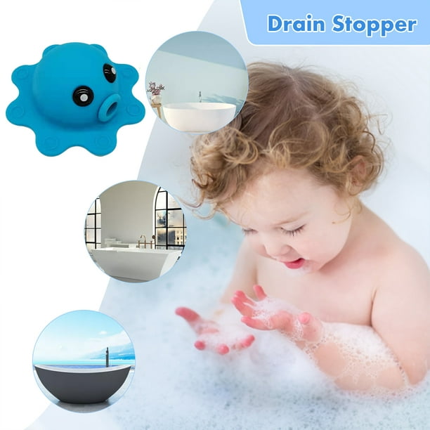 Lutabuo Couvercle de trop-plein de baignoire en Silicone, pour bain plus  profond, accessoires de salle de bain en forme de poulpe, Spa 