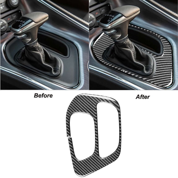 Soft Carbon Fiber Car Interior Decor Kits For Dodge Challenger 2015-2020 Carbon Fiber Interior Gear Shift Panel Cover Trim Sticker