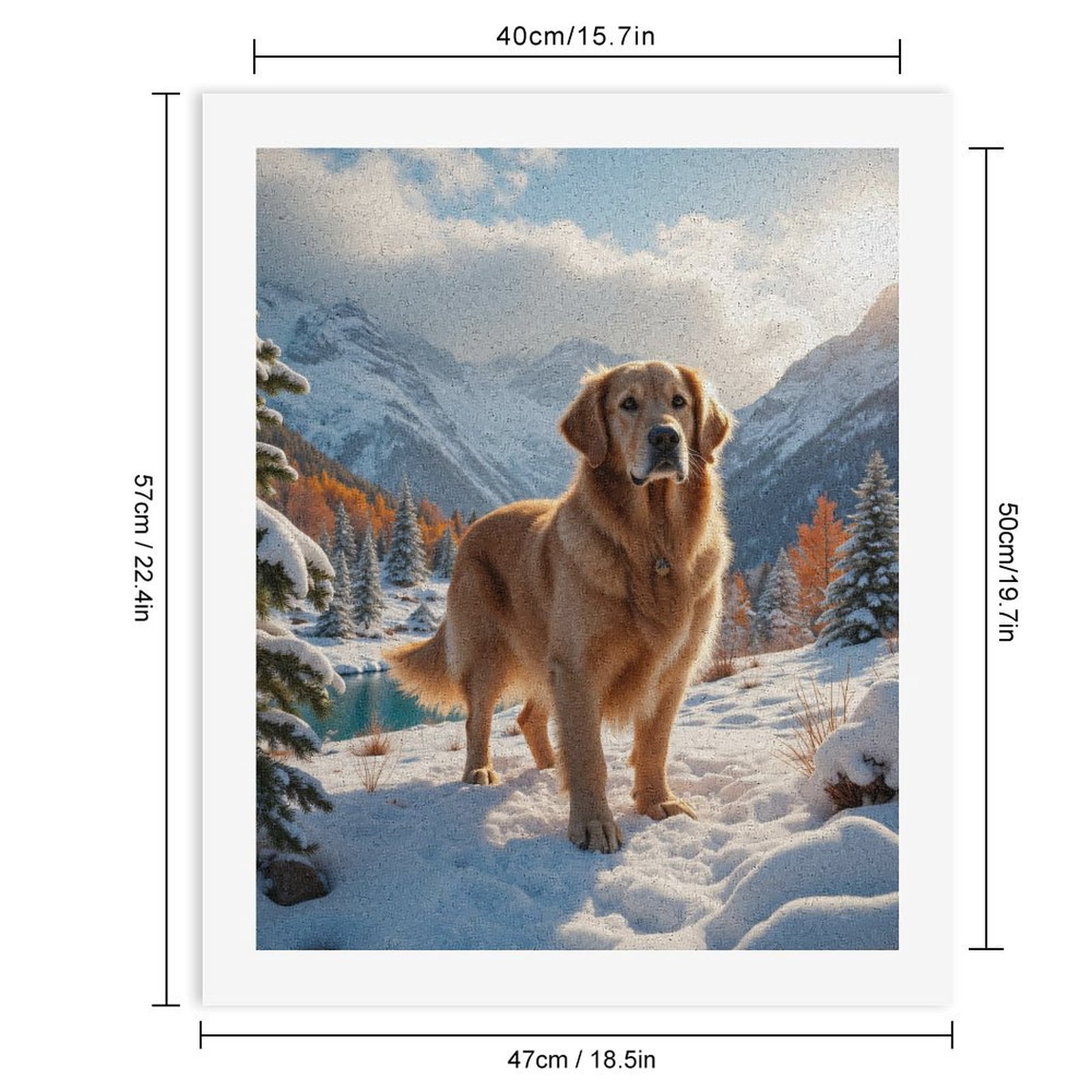 Paint by Numbers Kit for Adults, Golden Retriever Snowy Mountain Landscape Paint by Numbers, Easy Paint by Numbers Kit for Adults Beginner, DIY Adult Paint by Number Kits on Canvas, Home Decor