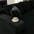 thumbnail image 5 of Miniyam 3 Seats L-Shaped Cloud Sectional Sofa with Deep Seat, Modular Couches Sleeper for Living Room, Apartment (Black, Left Facing Chaise), 5 of 7