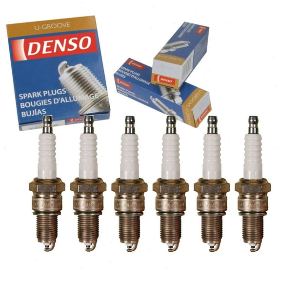 6 pc DENSO 3011 Standard U-Groove Spark Plugs for W14EX-U Ignition Wire Secondary