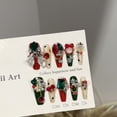 thumbnail image 3 of Purely hand-worn nail high-end Christmas red and green nail art piece European and American style bell heavy industry fake nail patch, 3 of 6
