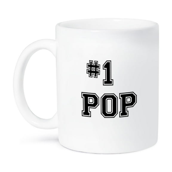3dRose, #1 Pop - Number One Pop - For Worlds Greatest And Best Dads - Black Text Good Gift For Dad, 15oz Mug