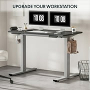 FLEXISPOT 48" x 30" Home Office Height Adjustable Standing Desk Memory Programmable Presets Computer Desk Gray and Black