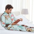 thumbnail image 6 of Gaeub Cute Pug Dogs Mens Pajamas Set Mens Sleepwear with Long Sleeve Top & Bottoms PJs-Medium, 6 of 7