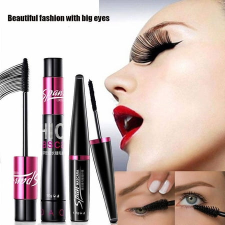 4D Silk Fiber Eyelash Mascara Extension Makeup Black Waterproof Eye Lashes (Best Pillow For Lash Extensions)