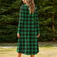 thumbnail image 6 of Ynynloco Women's Casual Long Sleeve High Waisted A line Dresses Pleated Waist Knee Length Loose Dress with Pockets, 6 of 7