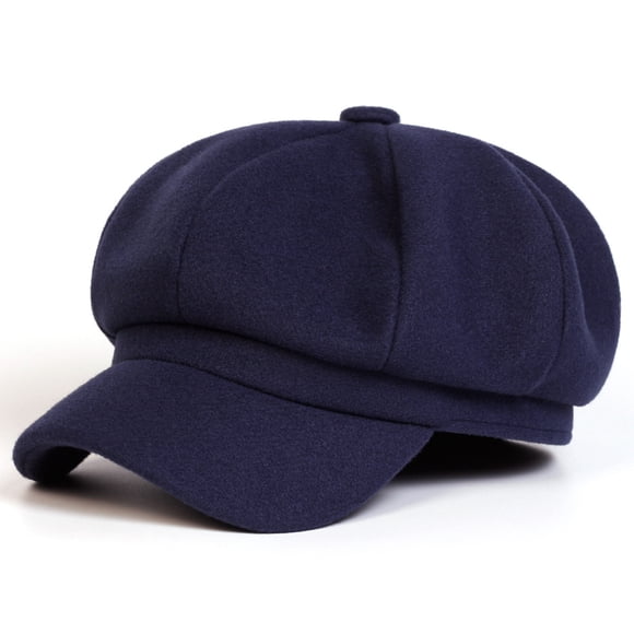 Gorra vintage de vaqueros para mujer: gorra plana de 8 paneles con top clásico de botones para la moda otoño-invierno