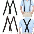 thumbnail image 2 of Men's X-Back Clip Suspenders Adjustable Elastic Suspenders Retro Formal Dress Tux, 2 of 7