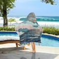 thumbnail image 3 of Yayeee Kids Hooded Towels Toddler Soft Absorbent Beach Bathing Wrap 50" x 23.5", Rolling Waves, 3 of 5