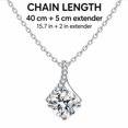thumbnail image 5 of Women's Sparkling Round-Cut Pendant Necklace, White Copper Silver-Tone Clear Stone Necklace, Fashion Commuter Necklace for Women, 5 of 6