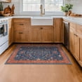 thumbnail image 3 of Washable Kitchen Rugs, 3x5 Area Rug for Large Entryway Indoor, Kitchen Mat, Small Rug for Living Room - Stain Resistant Non Skid Non Slip Rubber Backing, Boho Aethestic Décor (3x5 Navy Blue), 3 of 8