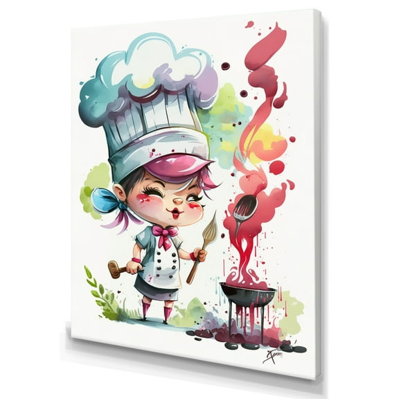 Designart Cute Chef With Hat On I Canvas Wall Art