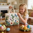 thumbnail image 4 of Adorable Easter Rabbit Quilted Tote Bag, 3D Bunny & Egg Print Handbag, Spacious Shoulder Bag for Shopping, Easter Celebrations & Gift Giving, 4 of 6