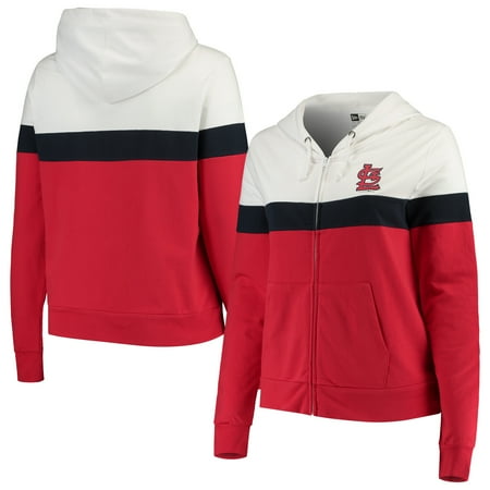 St Clairsville Ohio Zip St. Louis Cardinals New Era Women's Plus Size Colorblock French Terry Full-Zip Hoodie - Red/White ()