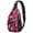 Camo and Twig Pink Pattern, variant on Camo and Maple Green Pattern Sling Backpack, Unisex Hiking Chest Pack with Side Mesh Pockets, Earphone Hole Port Gift Ideas for Holiday Birthday Gifts